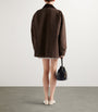 Prada Brown Shearling-Trim Barn Jacket