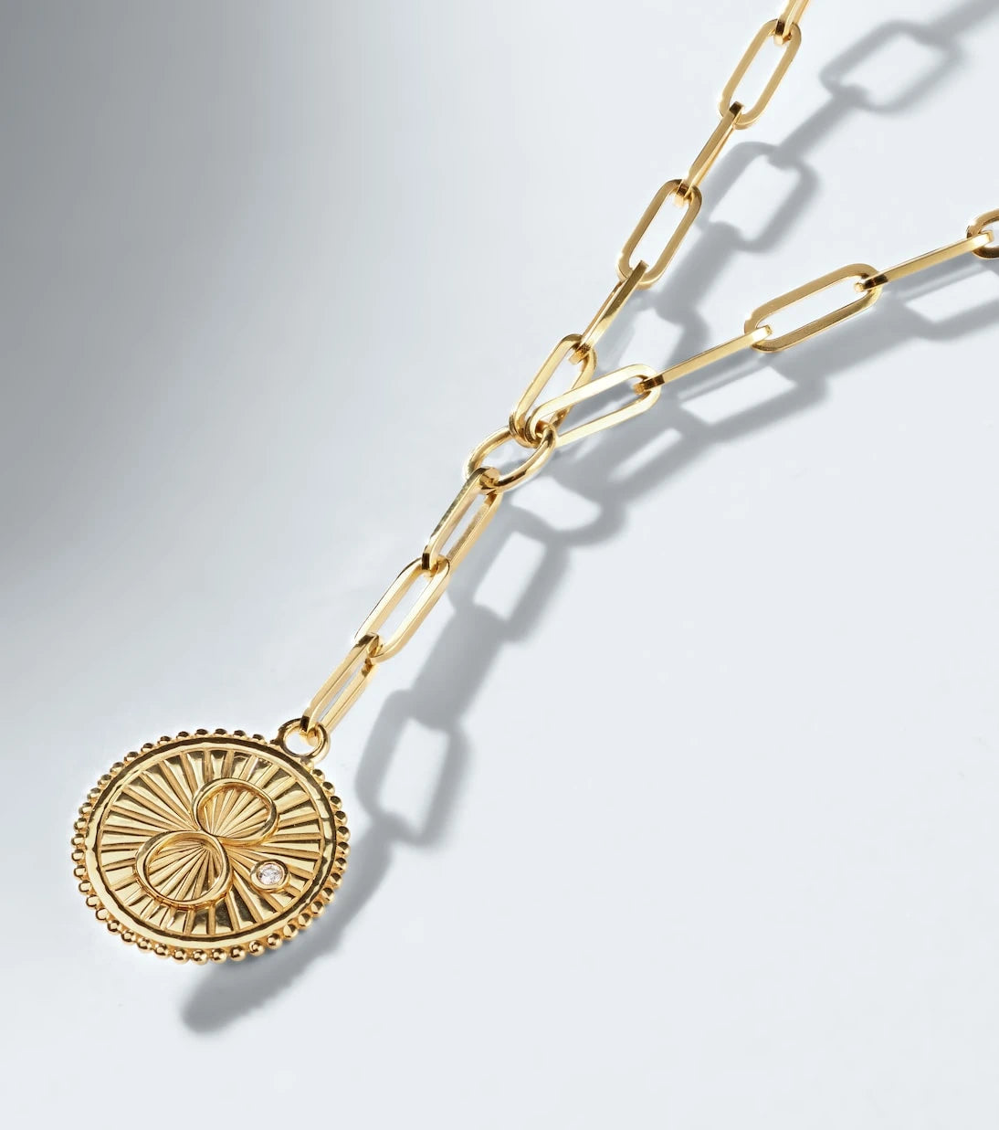 FoundRae - Karma 18kt gold chain necklace with diamond