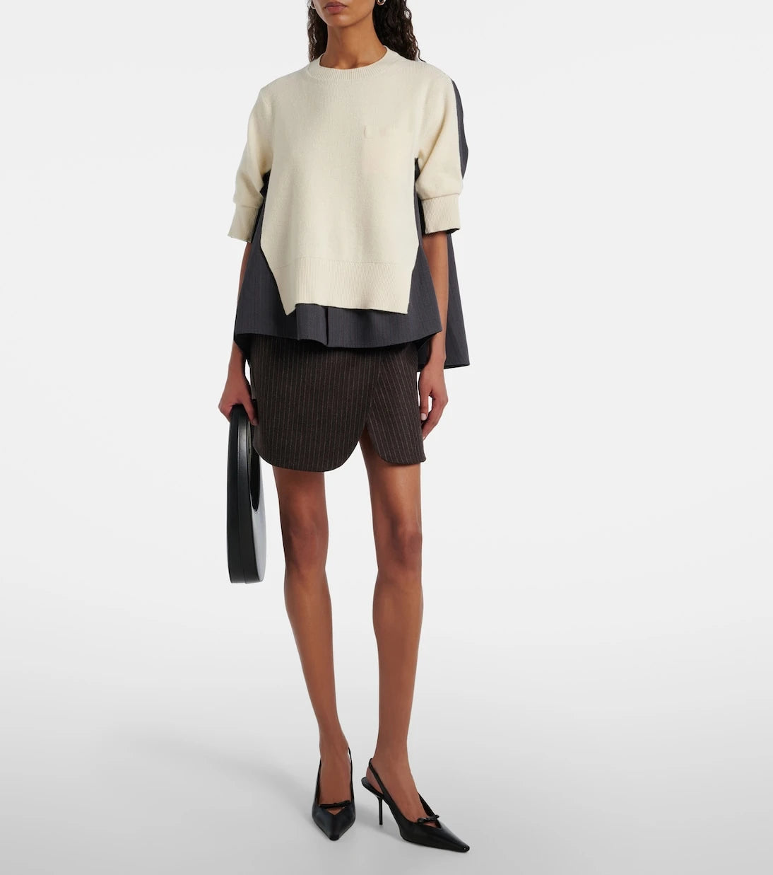 Coperni - Pinstripe wrap skirt