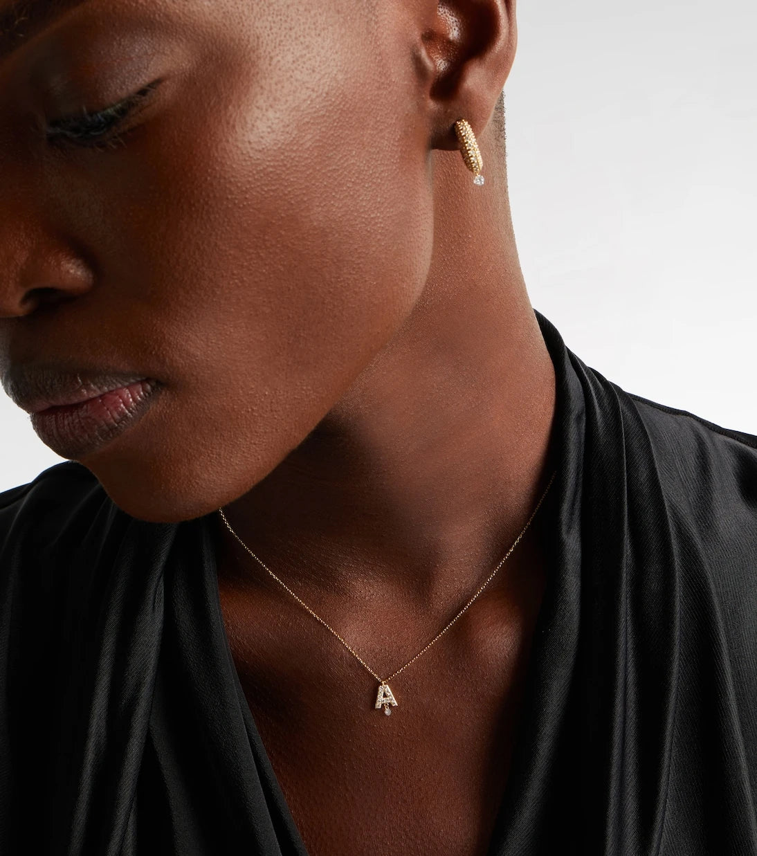 Persée - Alphabet A 18kt gold necklace with diamonds