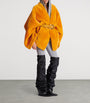 Gold Shearling Belted Wrap Coat