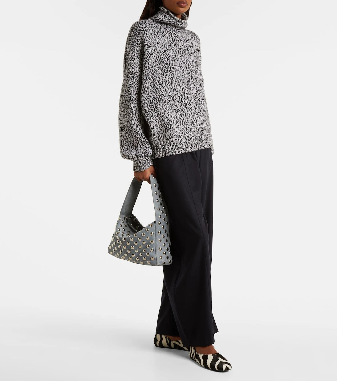 Khaite - Elena Medium studded suede shoulder bag