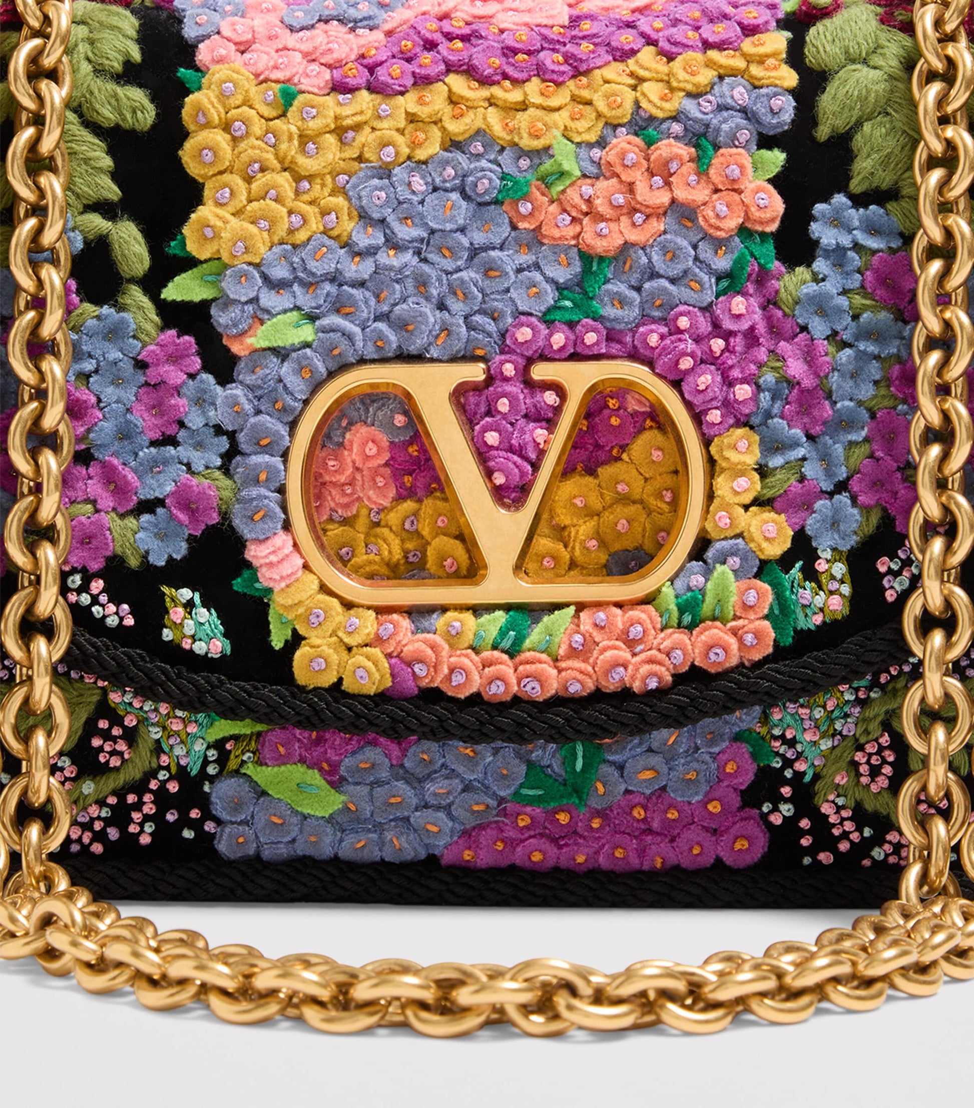 Cotton Embroidered Vain Shoulder Bag