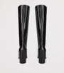 Alaïa Black Leather Square-Toe Knee-High Boots 90