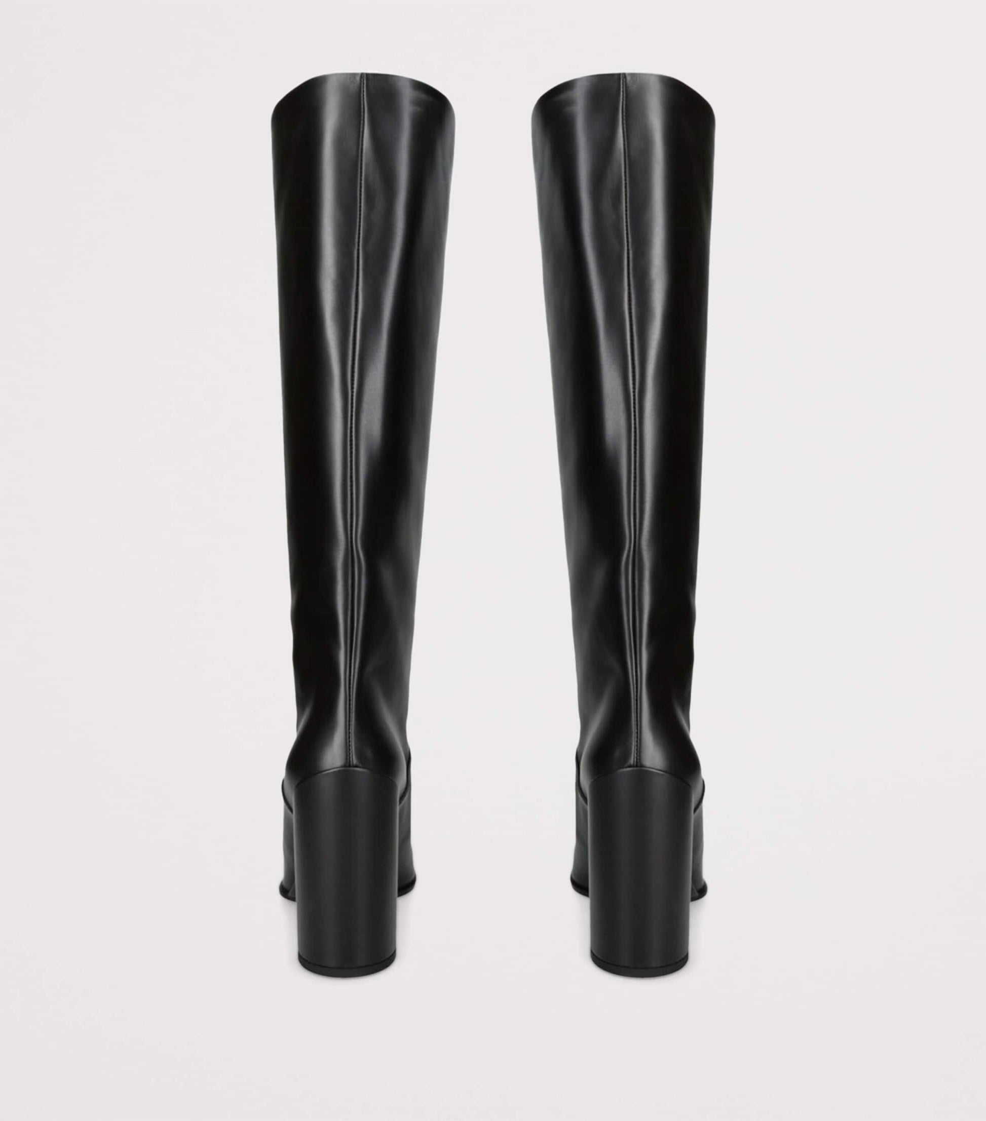 Alaïa Black Leather Square-Toe Knee-High Boots 90