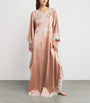 TORLOWEI Pink Silk Lace Tokoni Kaftan
