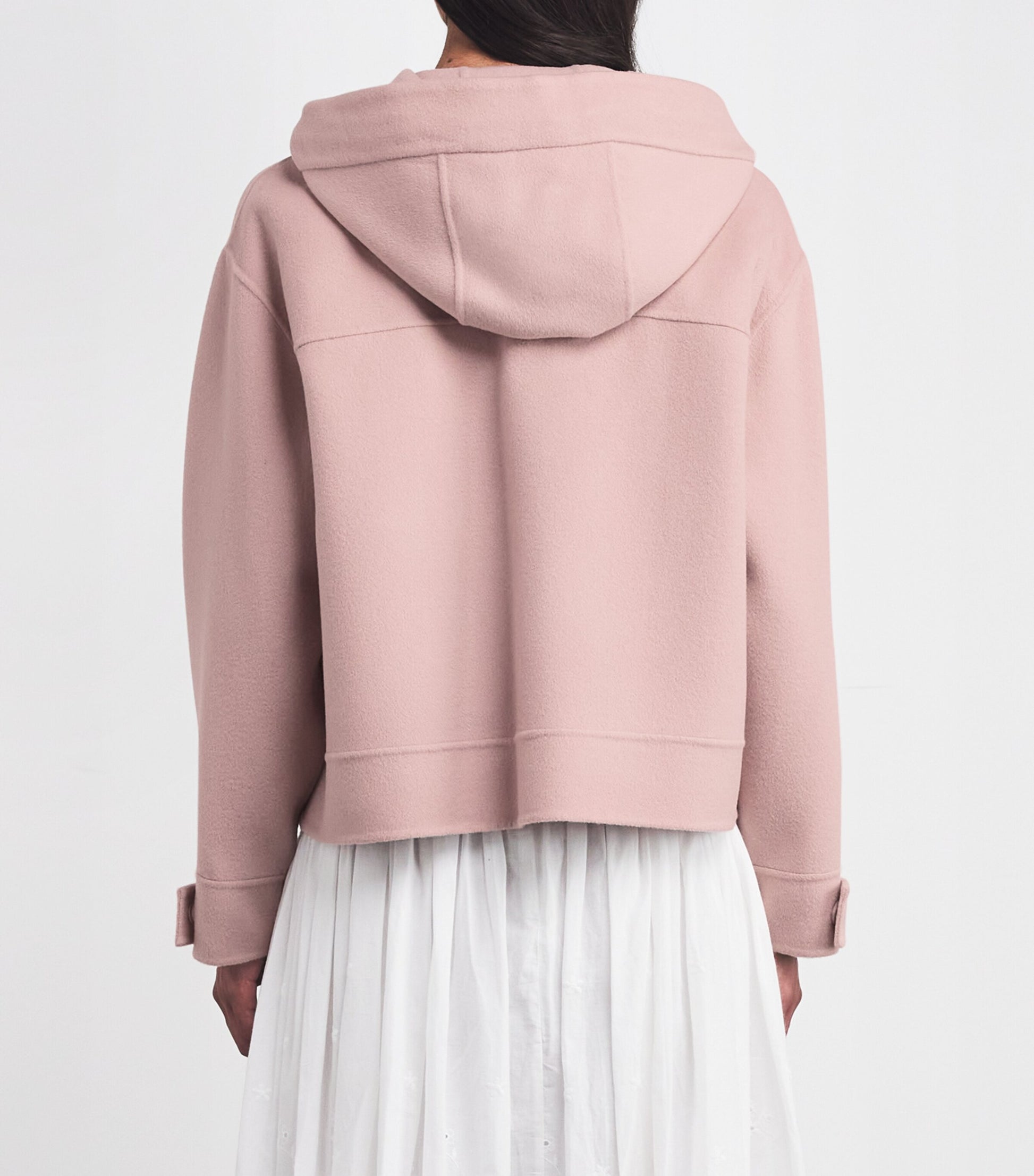 Weekend Max Mara Pink Wool-Blend Hooded Jacket