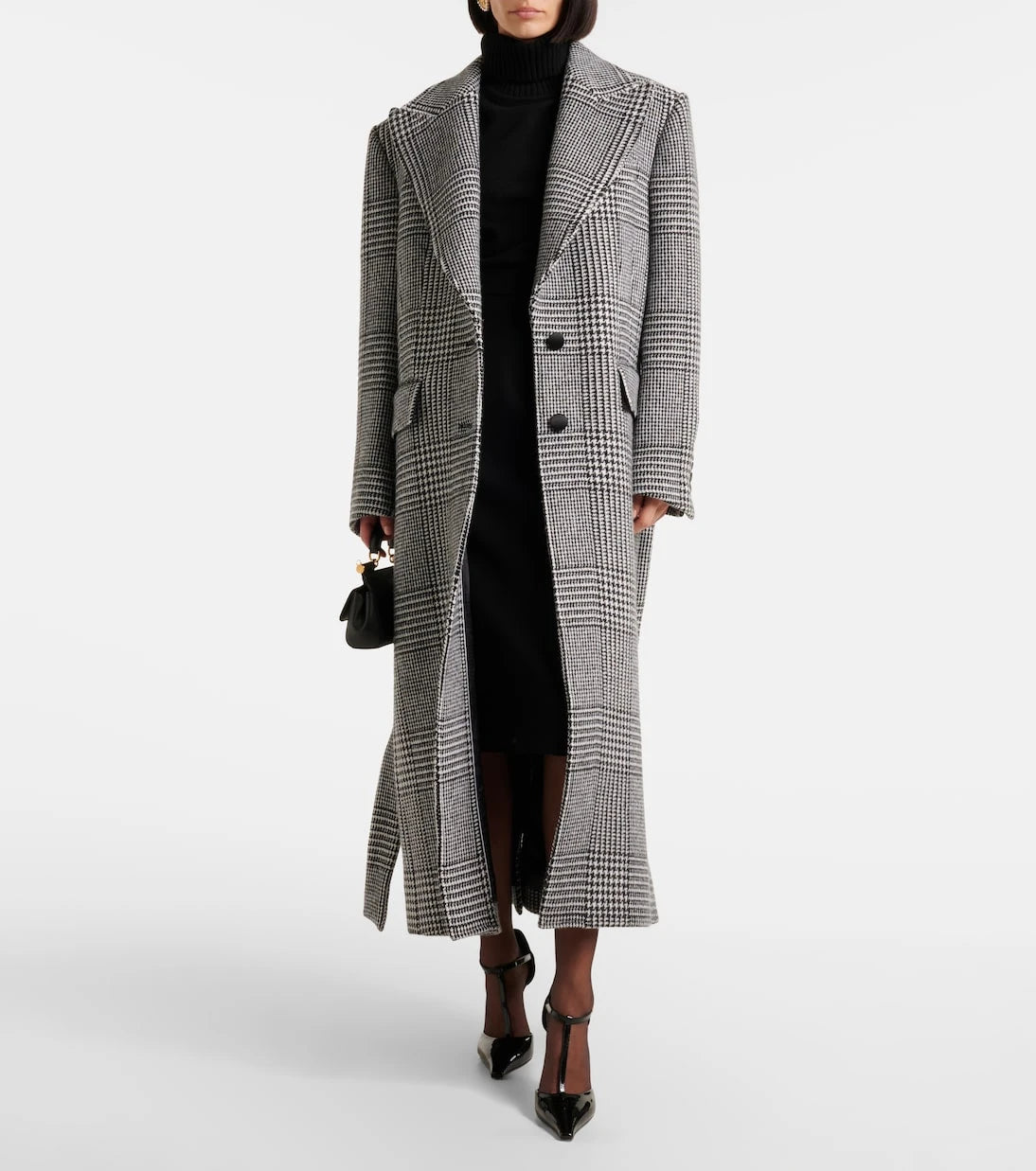 Dolce&Gabbana - Houndstooth wool-blend coat