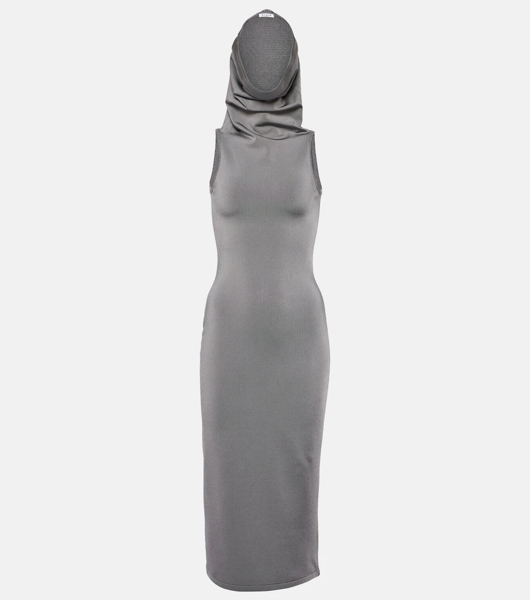 Alaïa - فستان جيرسي بغطاء للرأس متوسط الطول