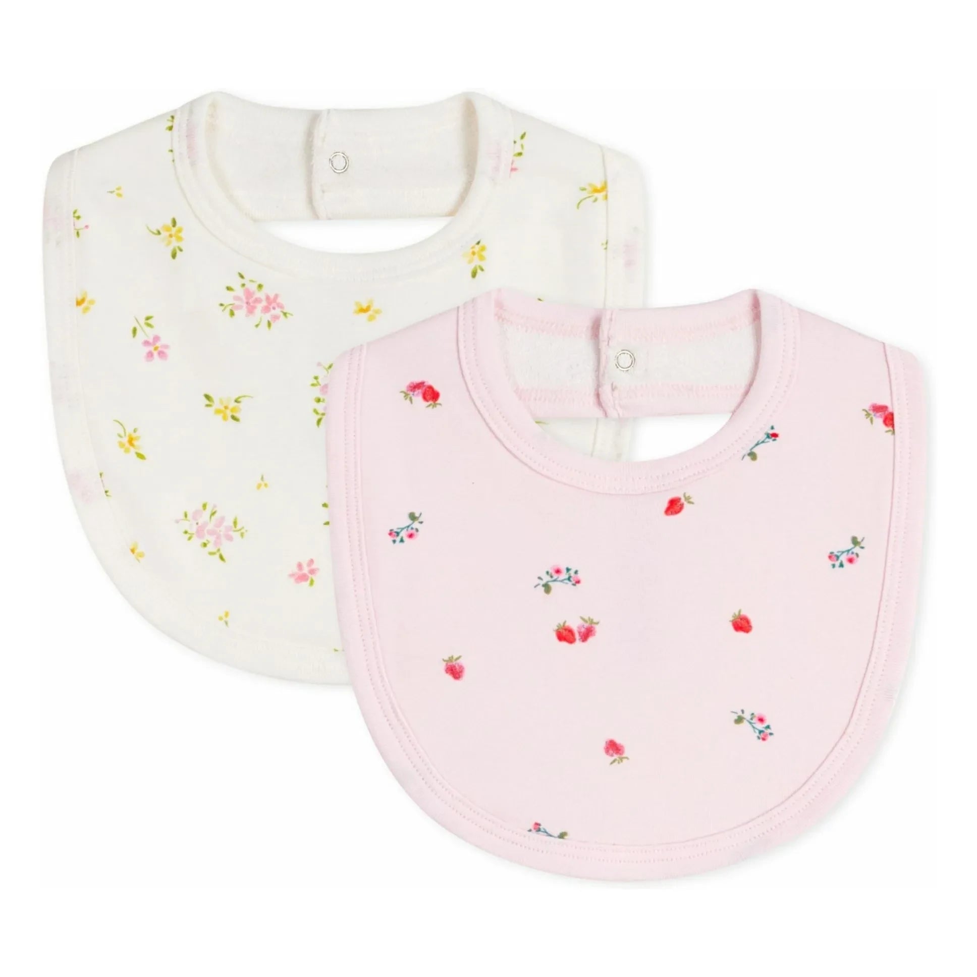 Petit Bateau - Batch 2 Flowered Bibs | Pink