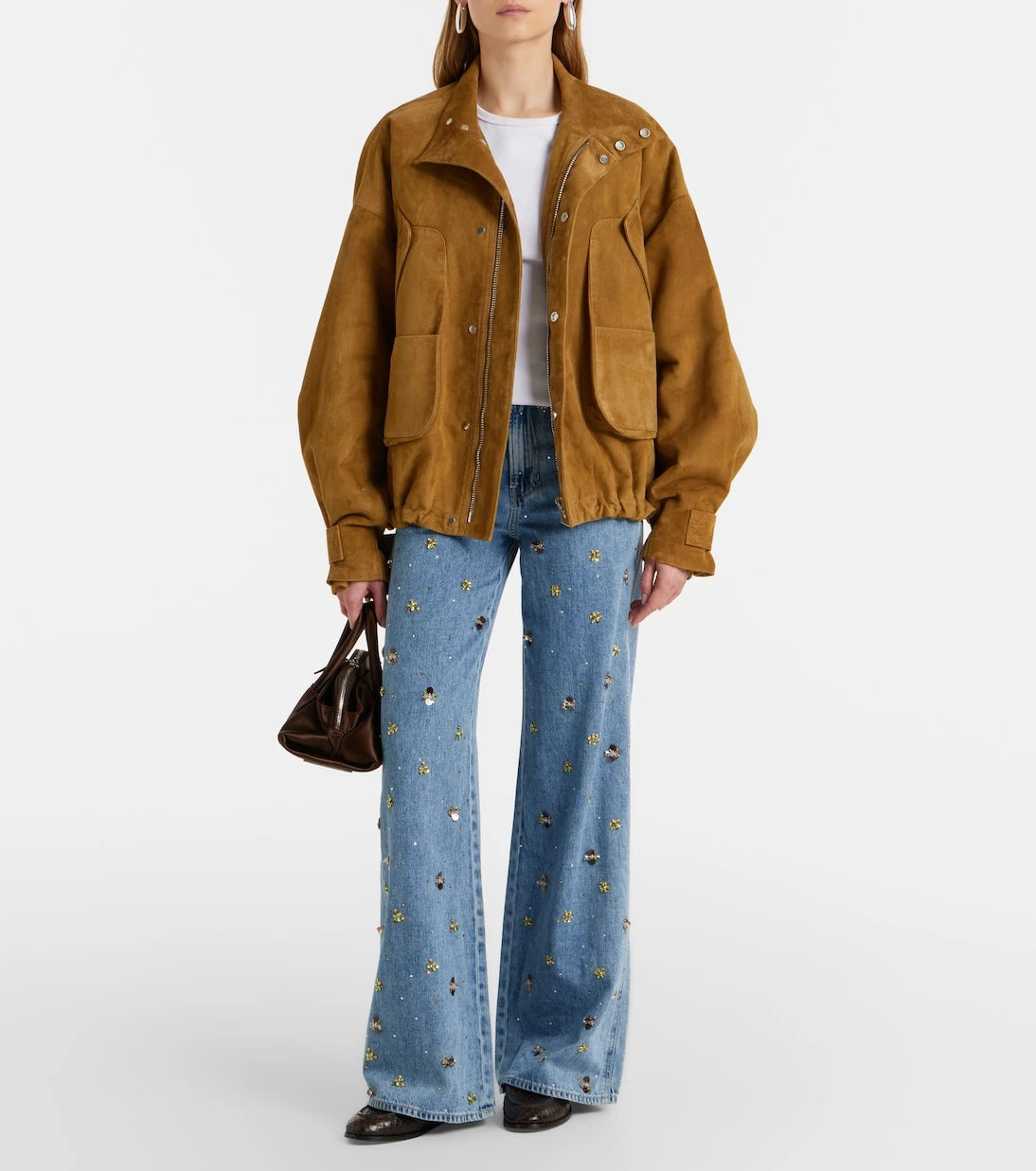 Veronica Beard - Kasey embellished flared jeans