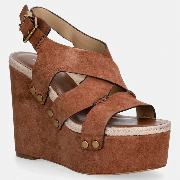 Велурени сандали MICHAEL Michael Kors Raven Wedge Sandal