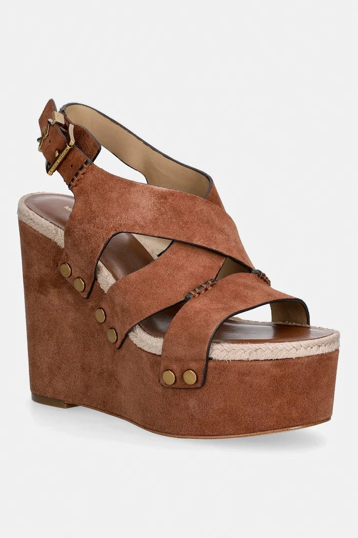 Велурени сандали MICHAEL Michael Kors Raven Wedge Sandal