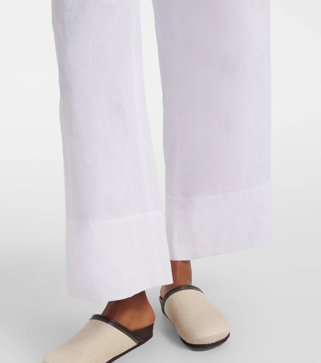 Brunello Cucinelli - Linen and cotton wide-leg pants