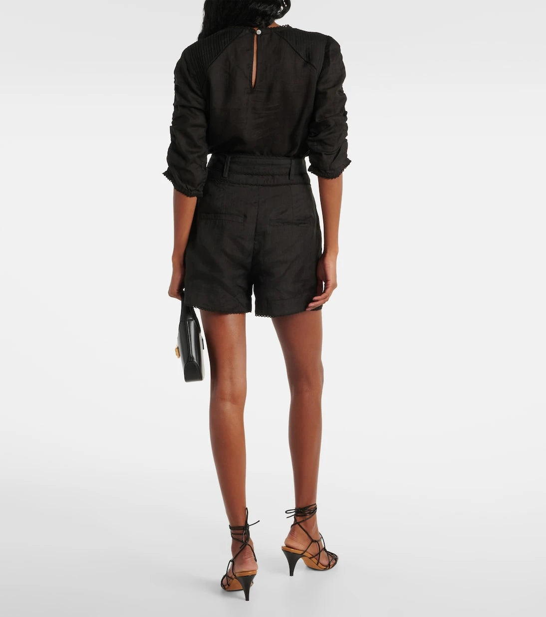 Veronica Beard - Hobbes high-rise ramie shorts