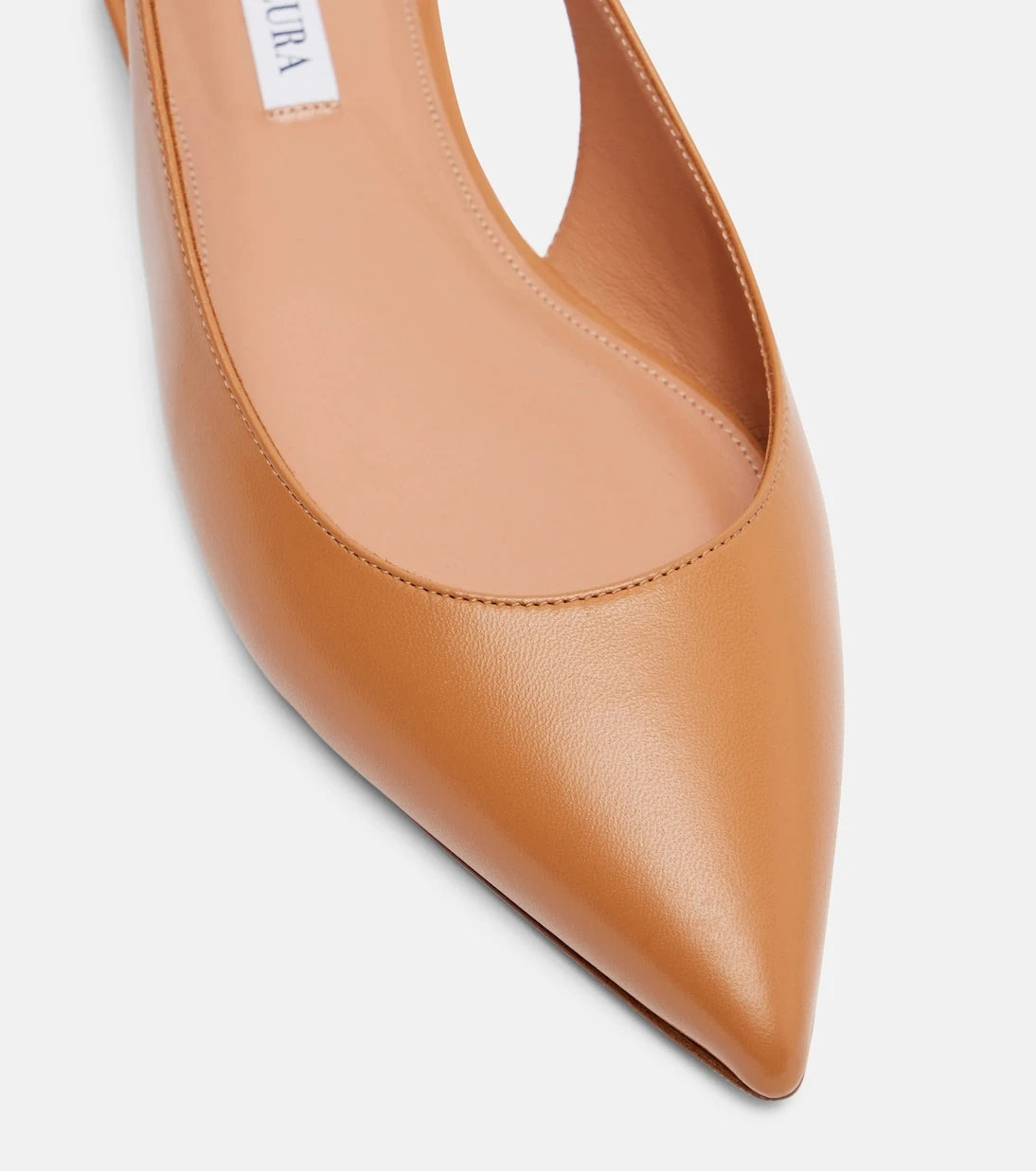 Aquazzura - Purist leather slingback flats