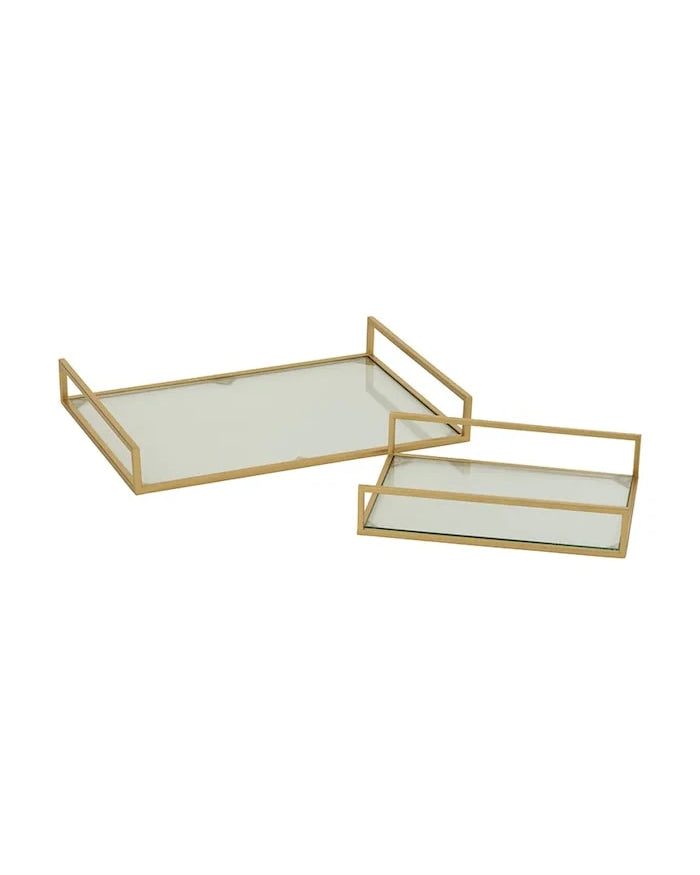 J-Line cam servis tepsileri seti, cam 50 x 35 x 7 cm