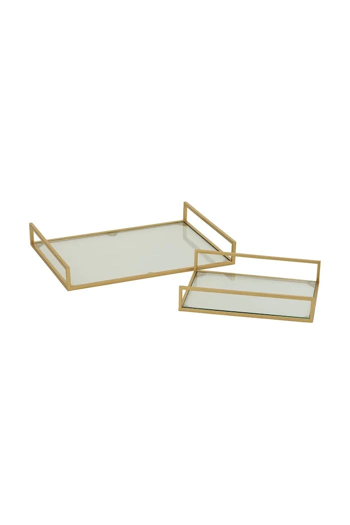 J-Line cam servis tepsileri seti, cam 50 x 35 x 7 cm
