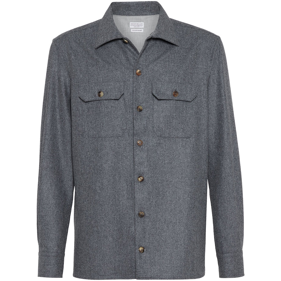 Brunello Cucinelli Grey Virgin Wool Overshirt