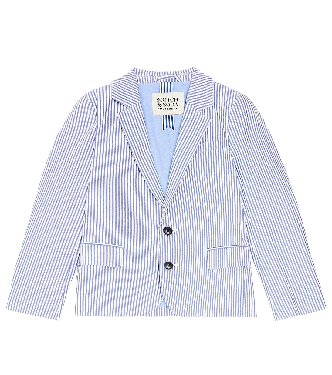Scotch & Soda Kids - Striped cotton seersucker blazer