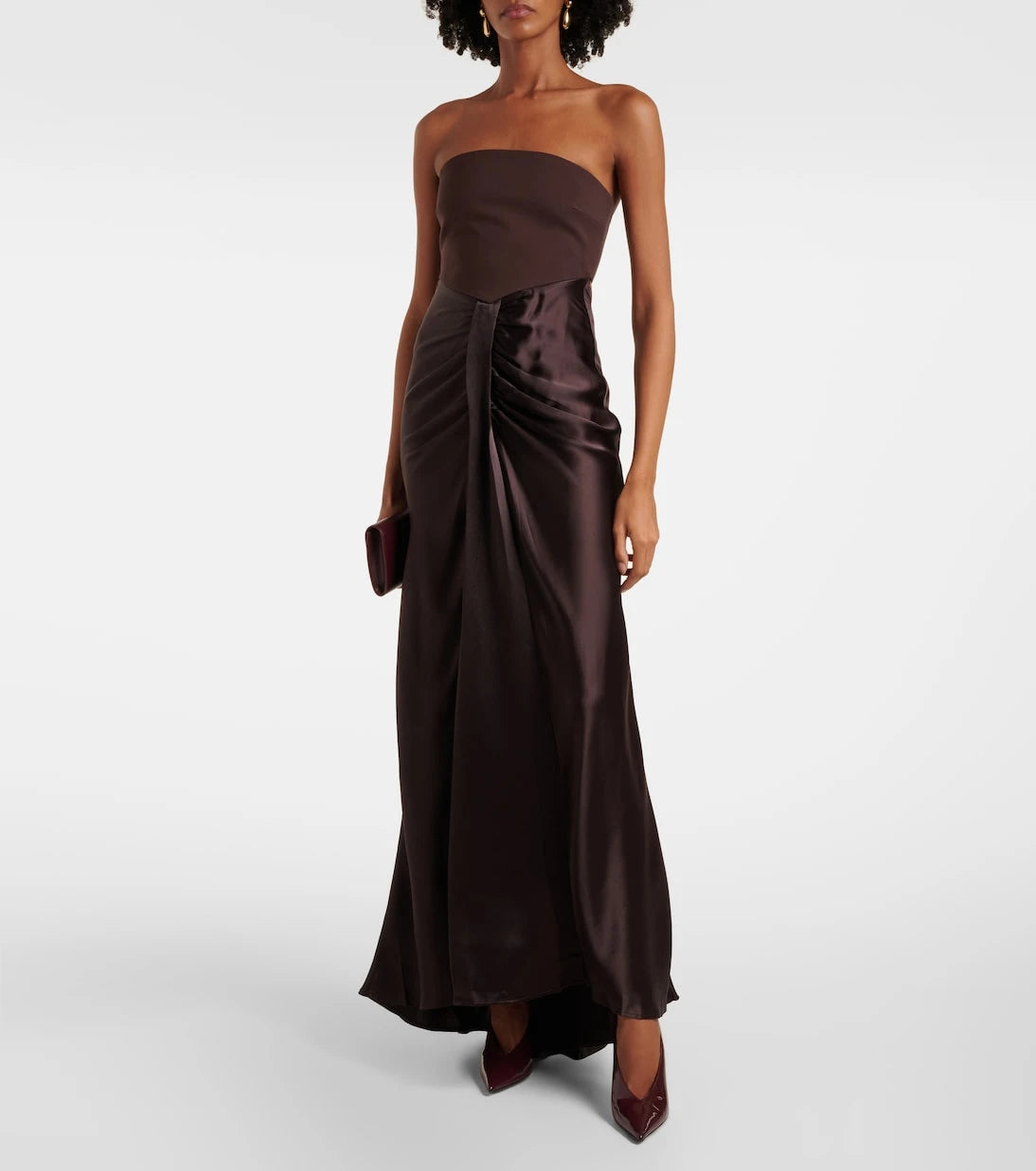 Staud - Wayfaring gathered strapless midi dress