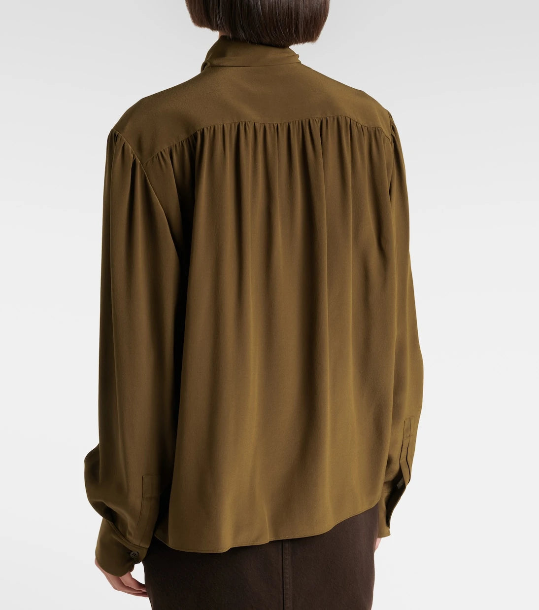 Saint Laurent - Tie-neck silk crêpe de chine blouse