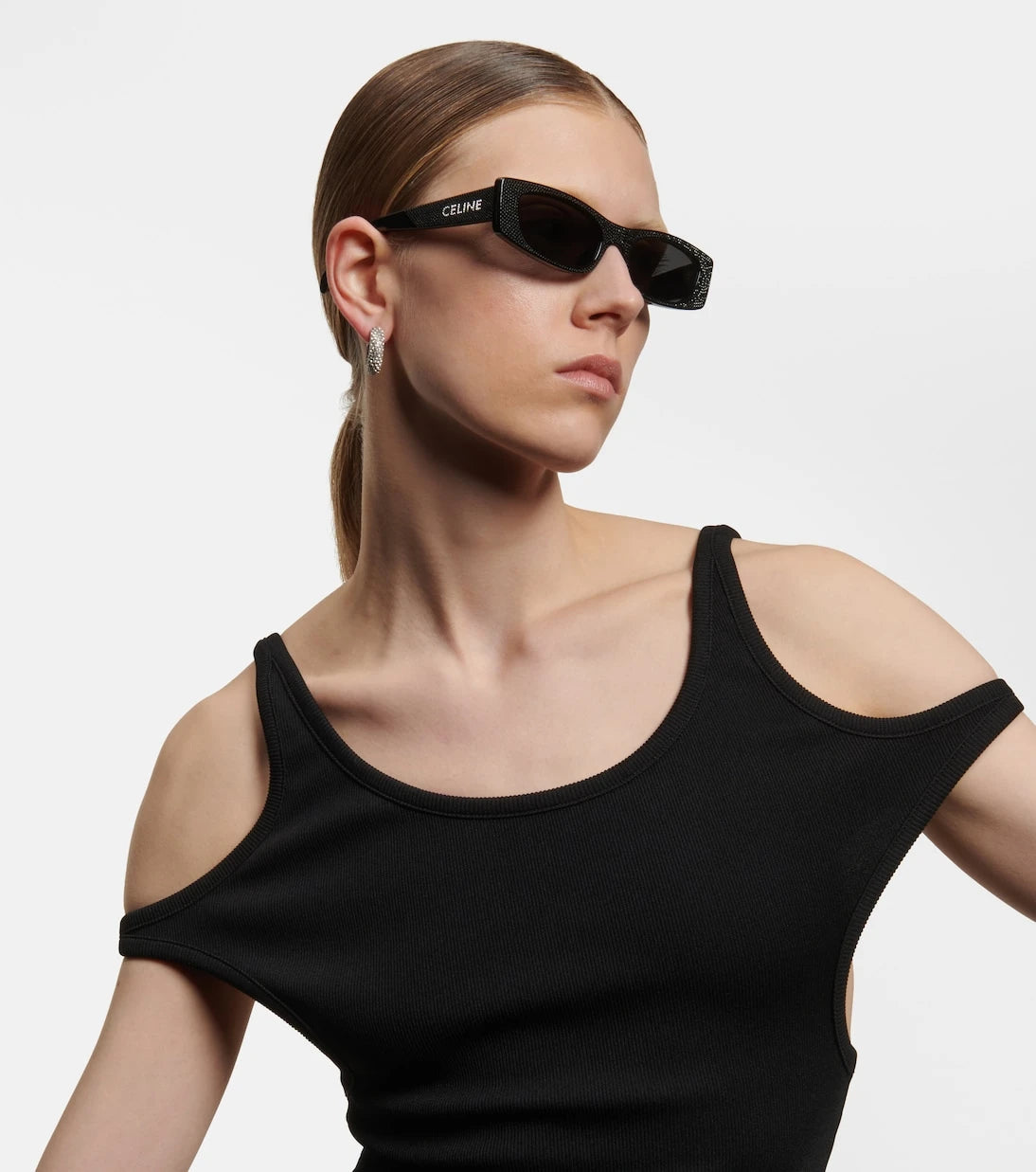 Celine Eyewear - Embellished rectangular sunglasses