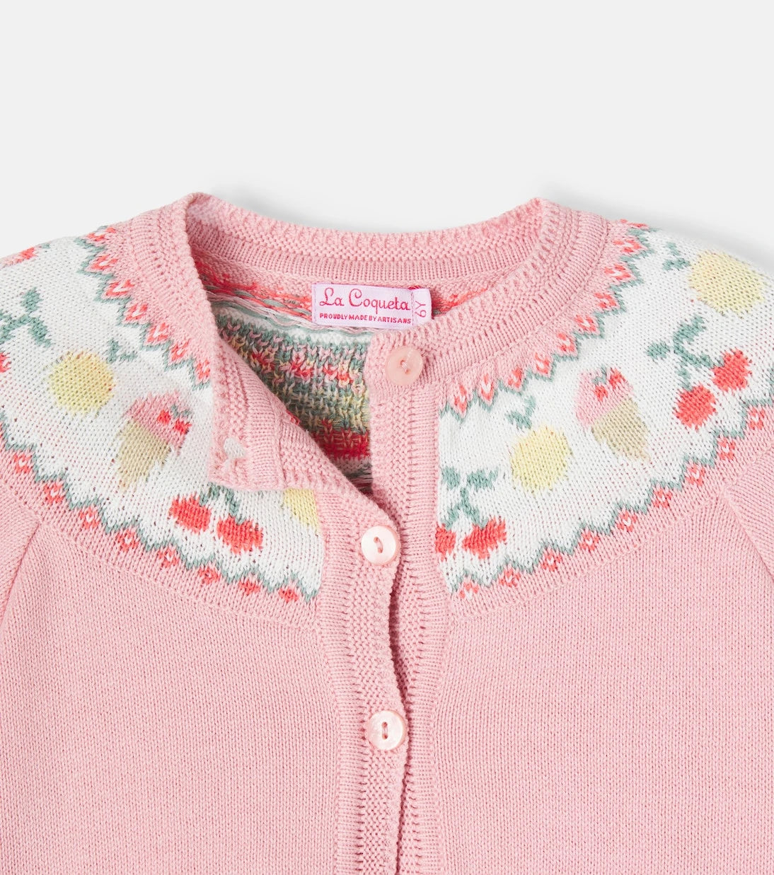 La Coqueta - Helado intarsia cotton cardigan