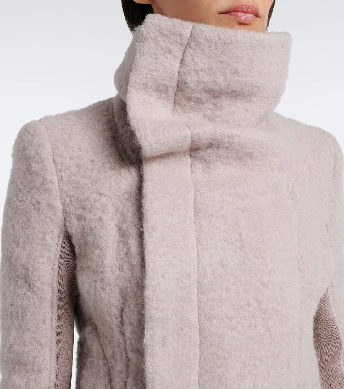 Rick Owens - Asymmetric alpaca and wool-blend jacket
