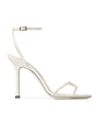 Jimmy Choo White Leo 1998 110 Leather Heeled Sandals