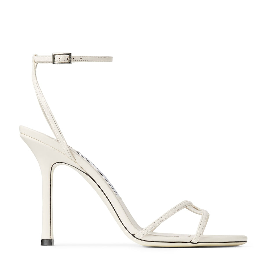 Jimmy Choo White Leo 1998 110 Leather Heeled Sandals