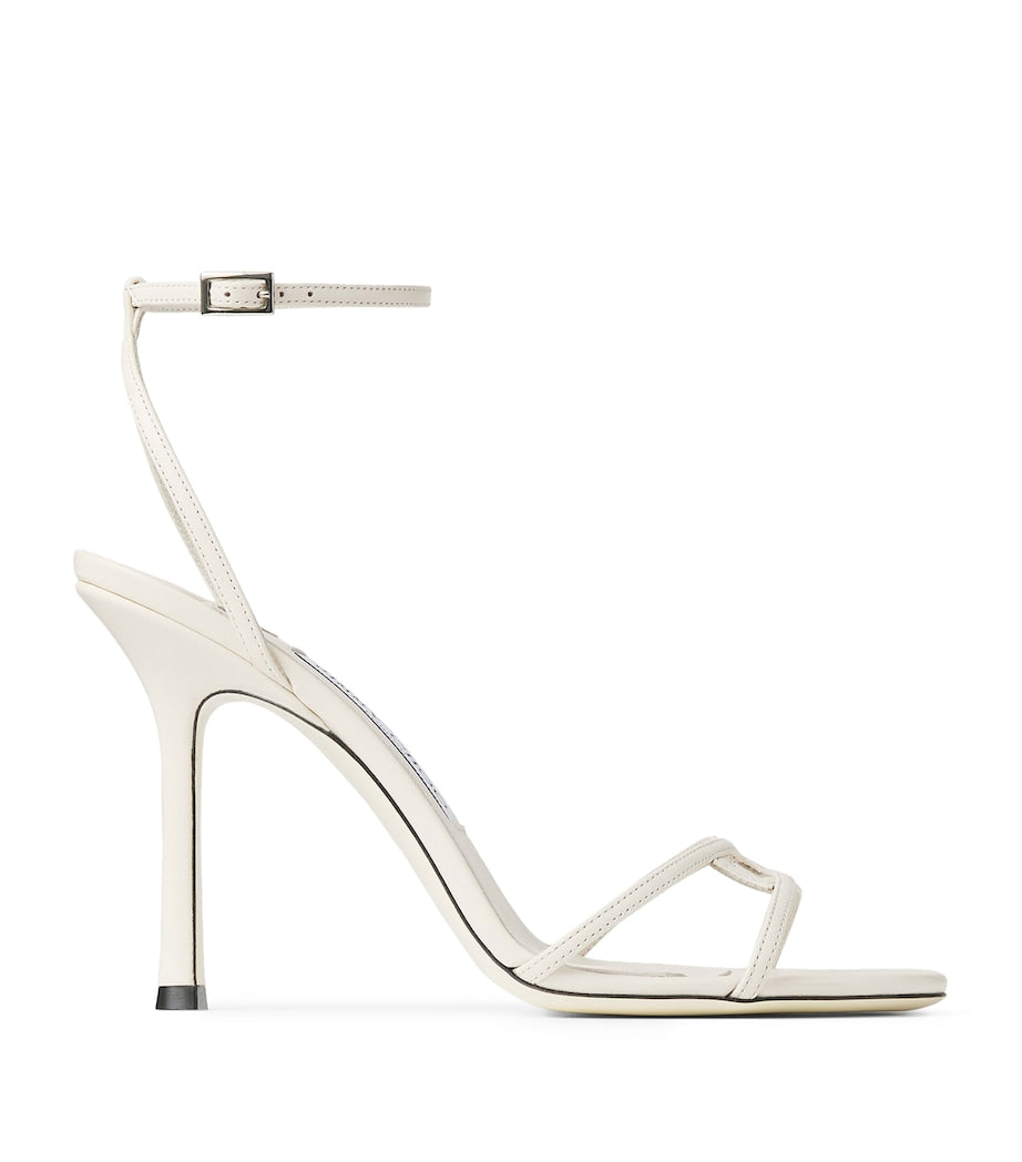 Jimmy Choo White Leo 1998 110 Leather Heeled Sandals
