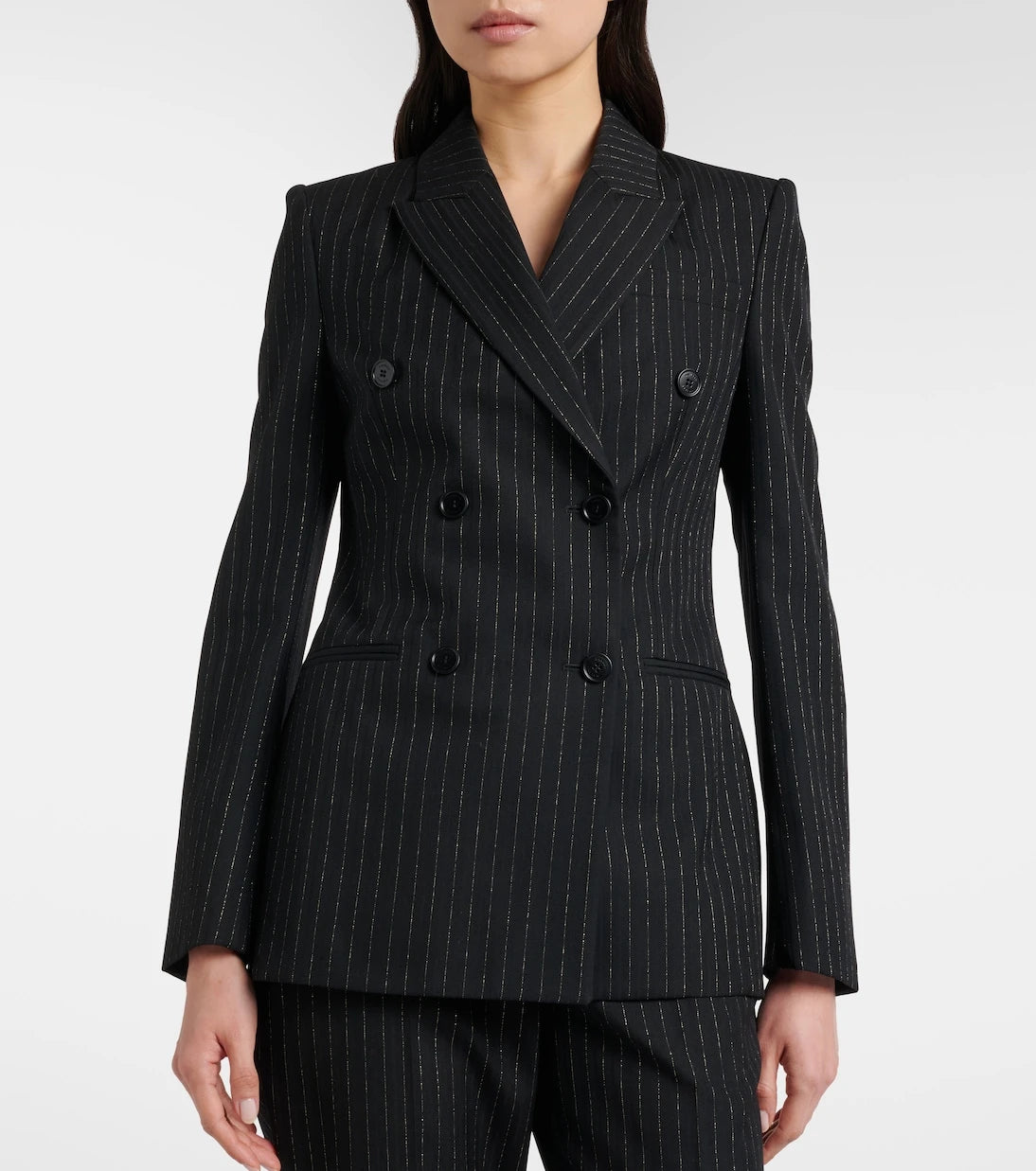 McQueen - Pinstripe double-breasted wool blazer