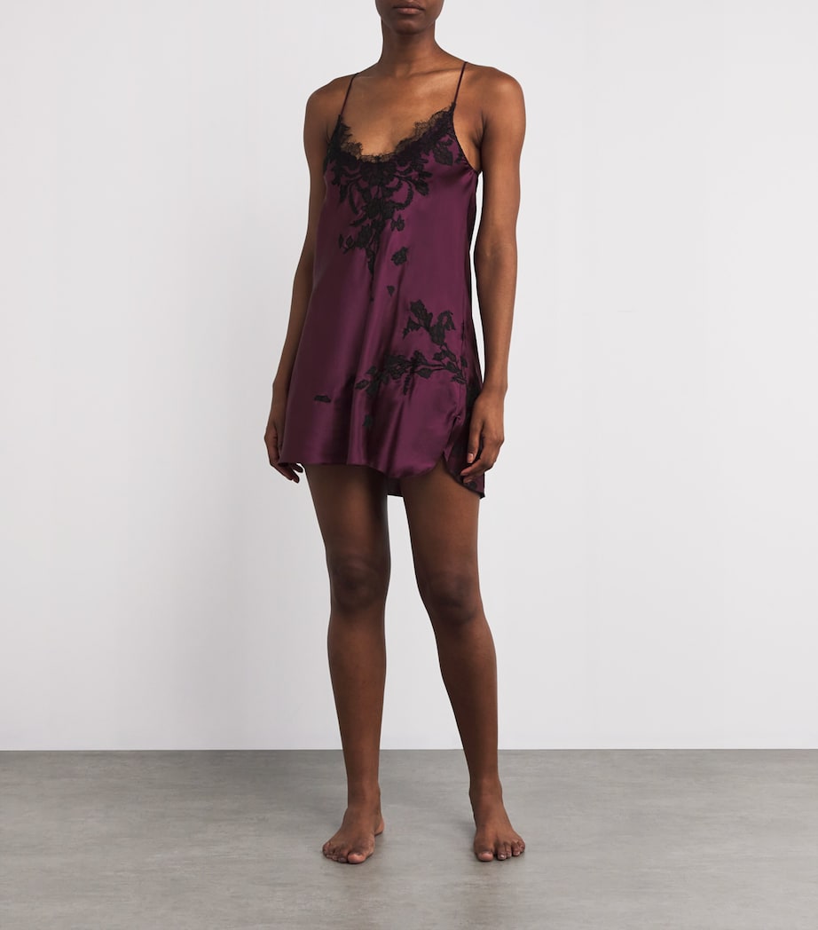 TORLOWEI Purple Silk Lace Tokoni Nightdress