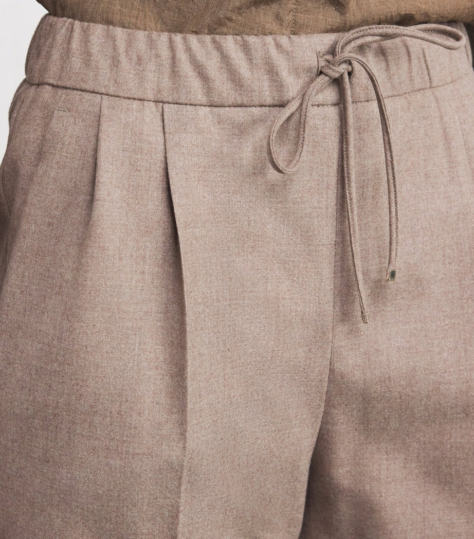 Max Mara Beige Relaxed Drawstring Trousers