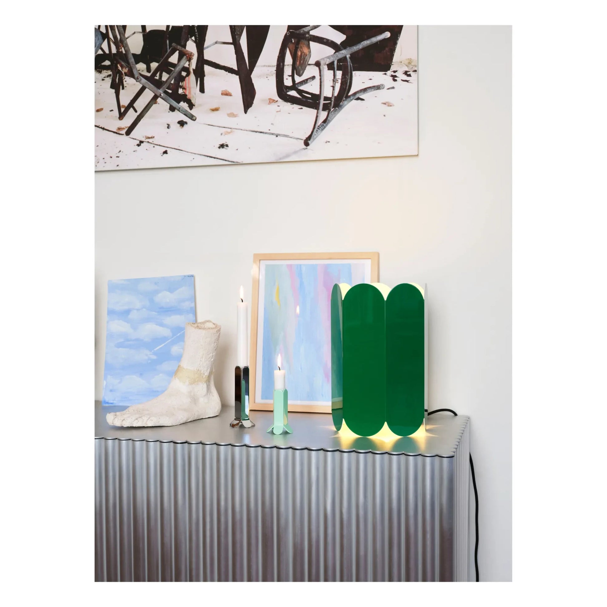 Hay - Arcs Stainless Steel Candle Holder | Mint Green