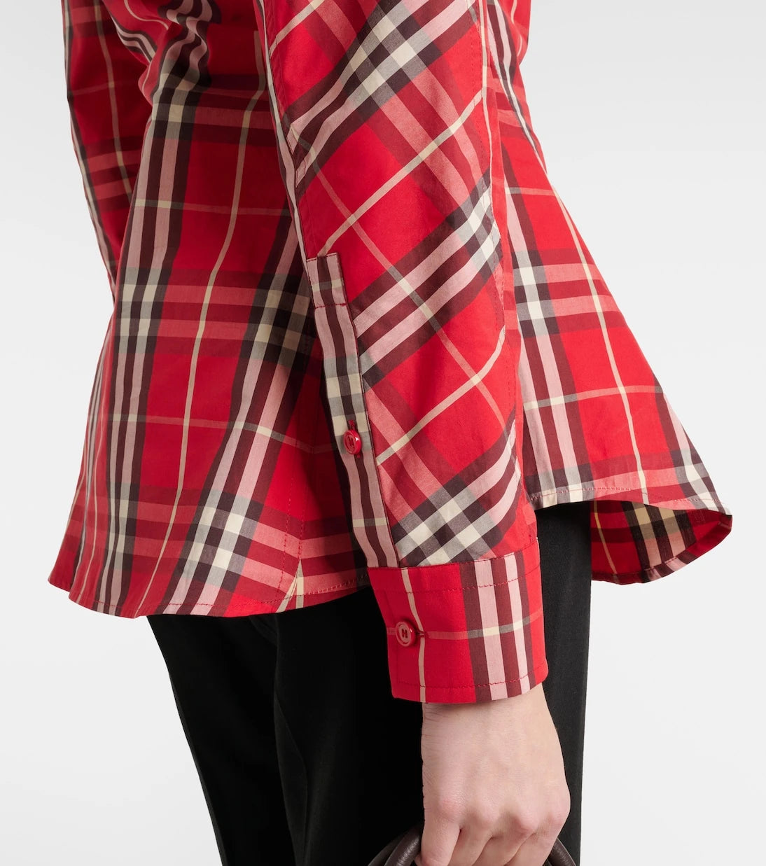 Burberry - Burberry Check peplum cotton shirt