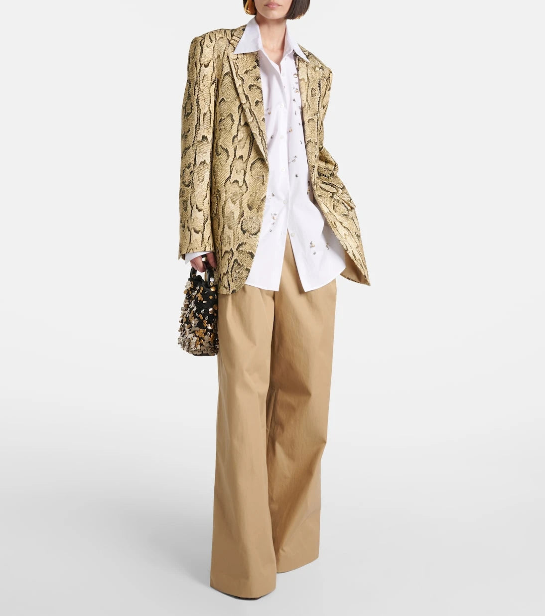 Dries Van Noten - Low-rise cotton twill wide-leg pants