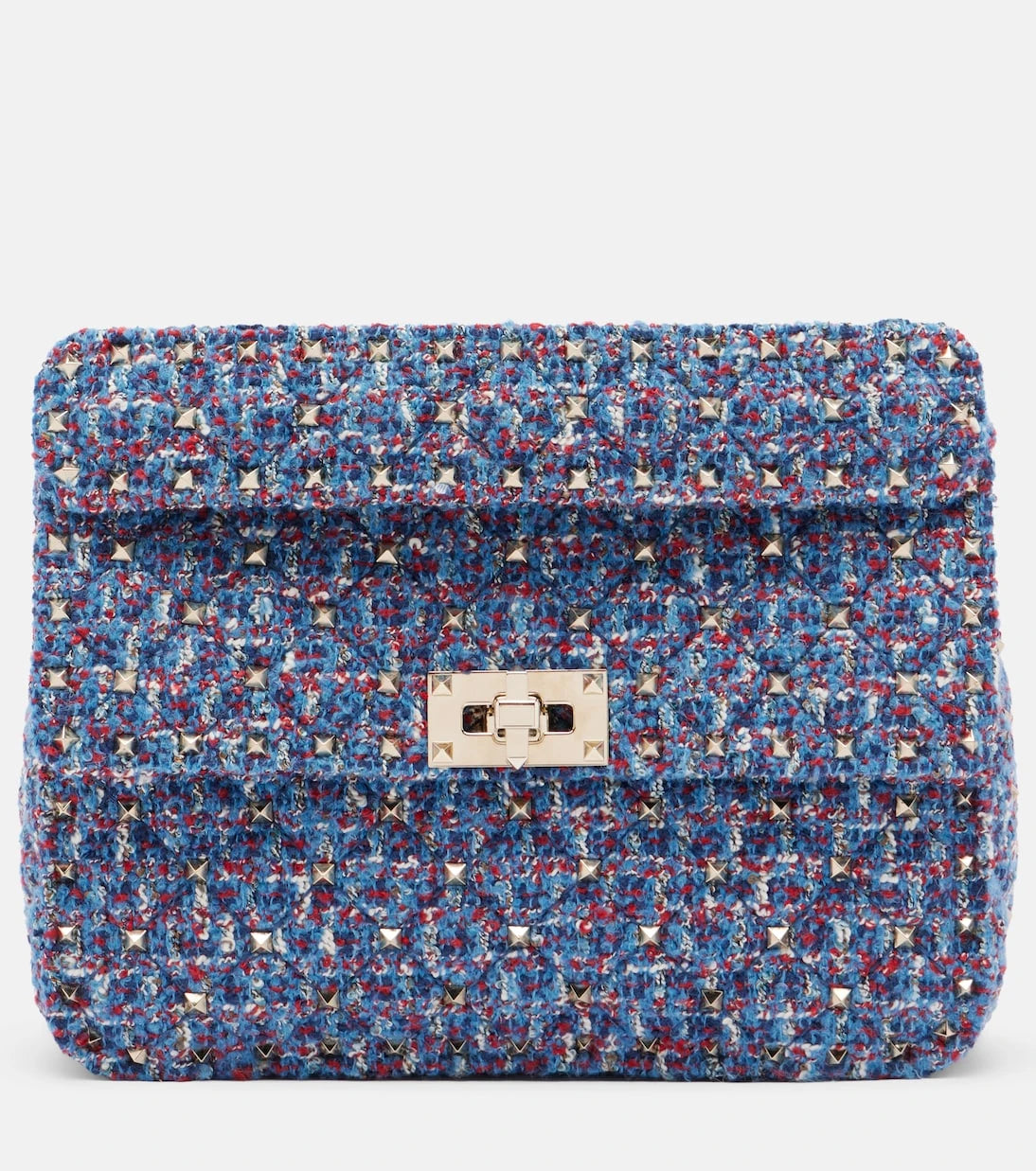 Valentino Garavani - Rockstud Spike Medium tweed top-handle bag
