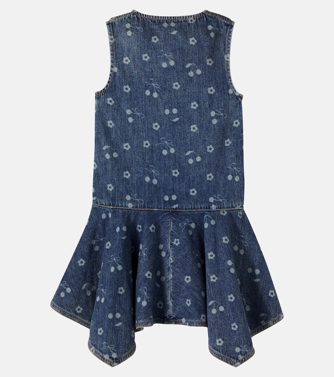 Self-Portrait Kids - Printed denim dress