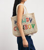 Multi Small Jute Howdy Cowboy Tote Bag