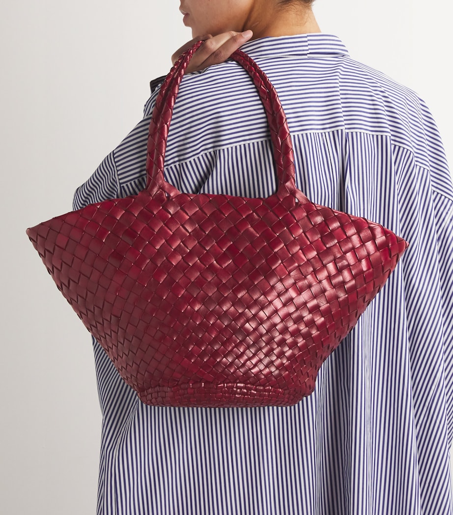 Small Leather Egola Tote Bag BORDO