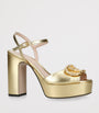 Metallic Leather VLogo Signature Platform Sandals 115