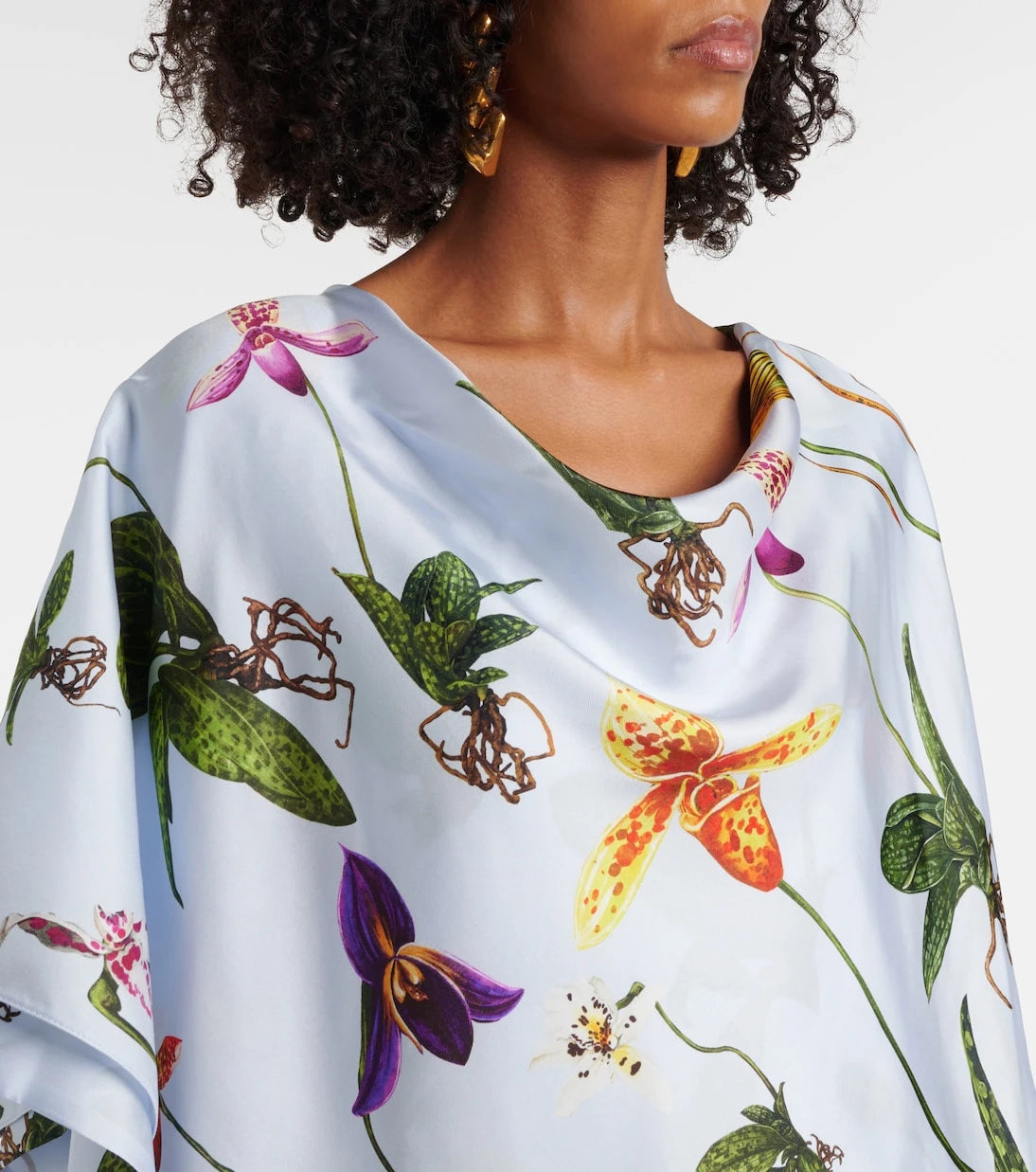 Oscar de la Renta - Floral silk twill kaftan