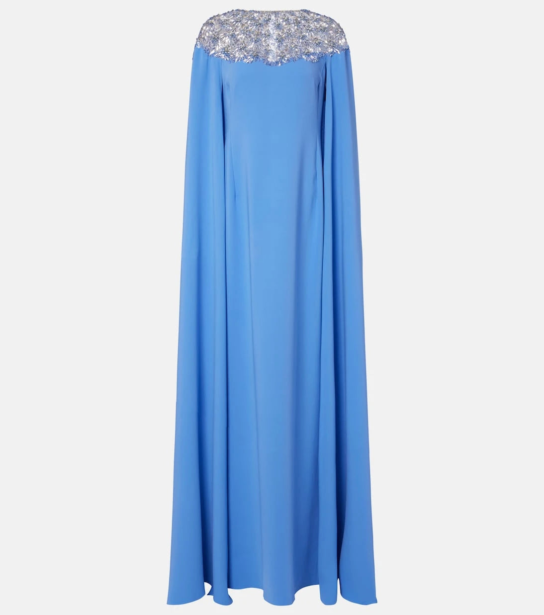 Oscar de la Renta - Embellished caped silk-blend gown