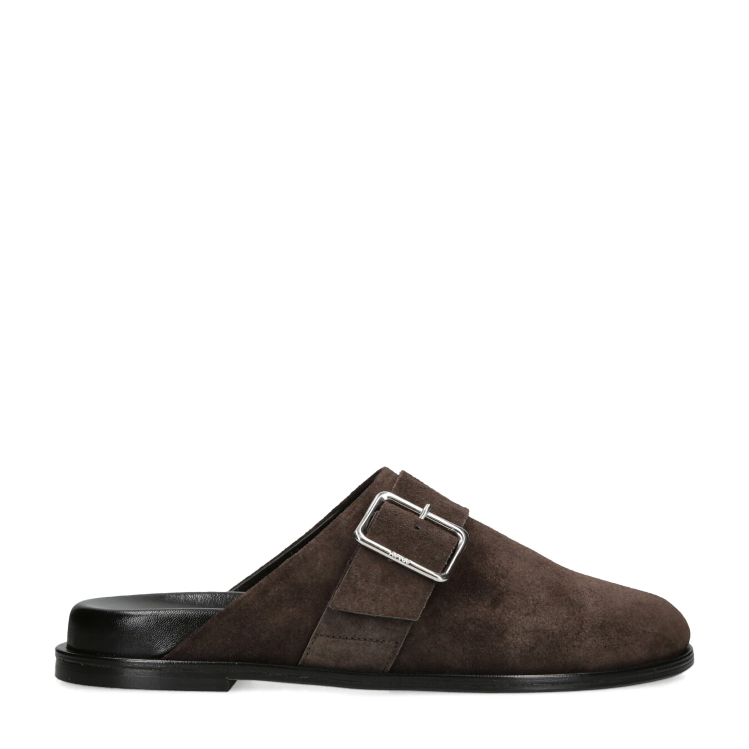 Suede Finja Mules DARK BROWN