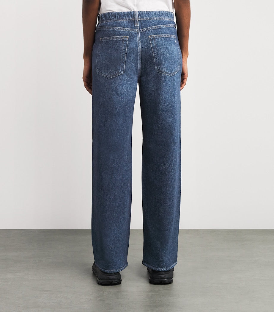 Rag & Bone Blue Miramar Low-Rise Wide-Leg Jeans