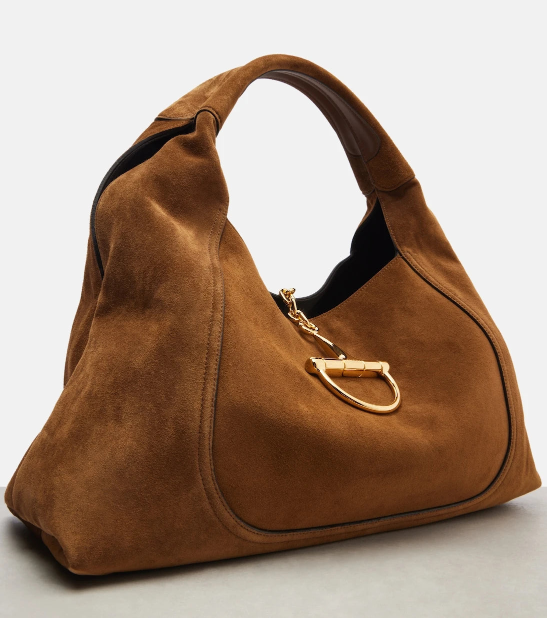 Gucci - Gucci Softbit Maxi süet omuz çantası