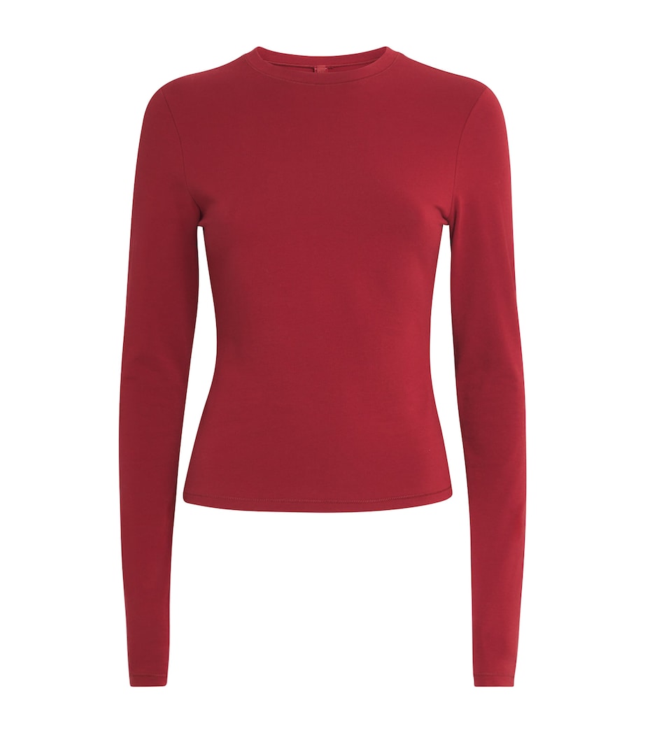 Skims Red Cotton Jersey Long-Sleeve T-Shirt