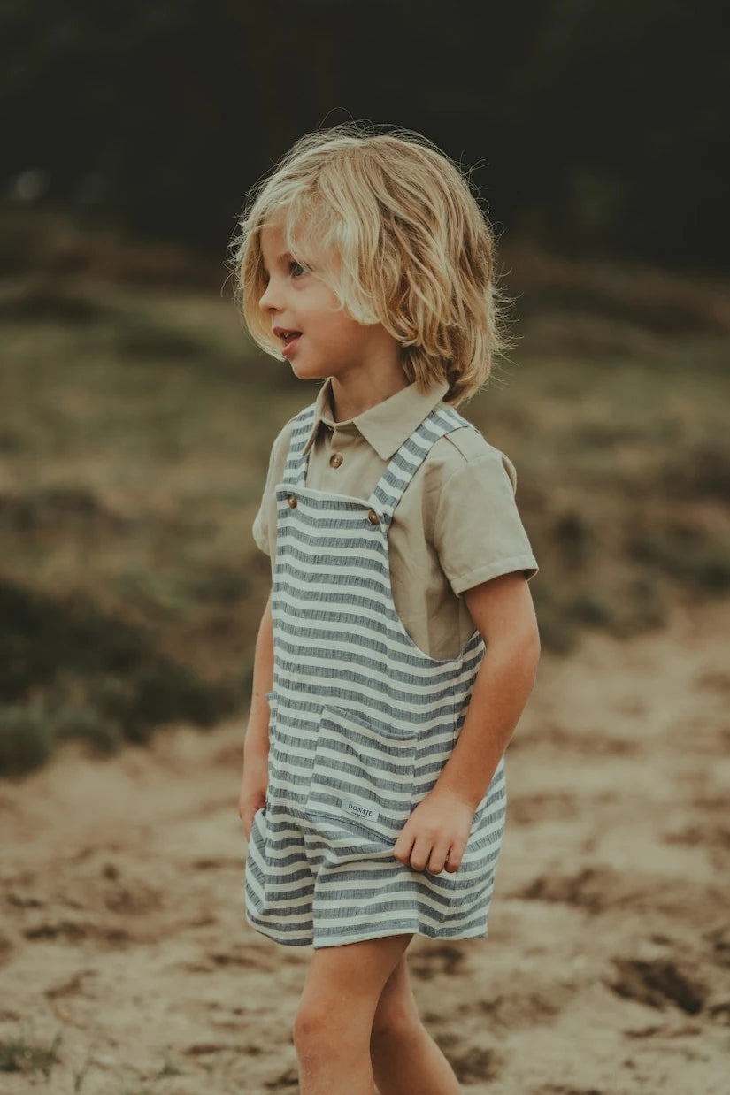 Donsje - Dann striped cotton-blend overalls